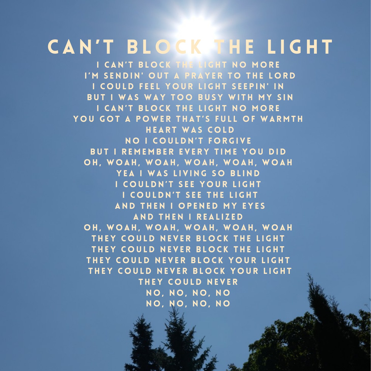 Can’t Block The Light official lyrics image